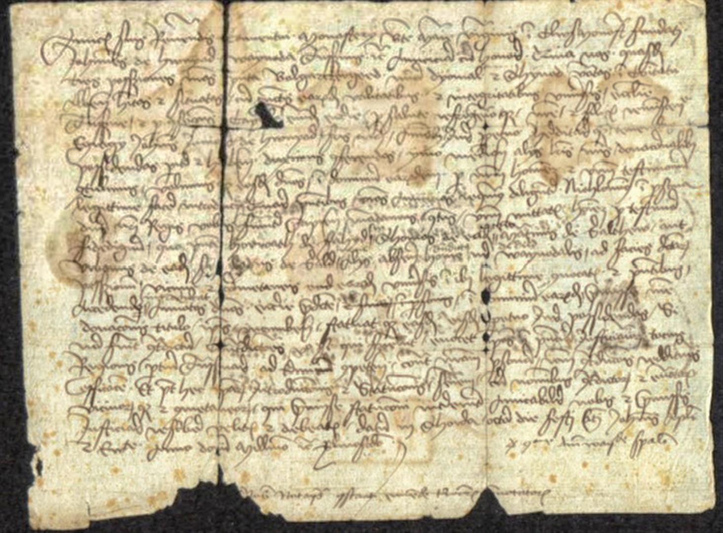 Mandatul adresat de Ioan de Hunedoara conventului Cluj-Mănăștur la 3 ianuarie 1442. Documentul menționează că Ioan cel Tânăr (Johannes Miles de Hunyad) era îngropat în catedrala romano-catolică de la Alba Iulia. 