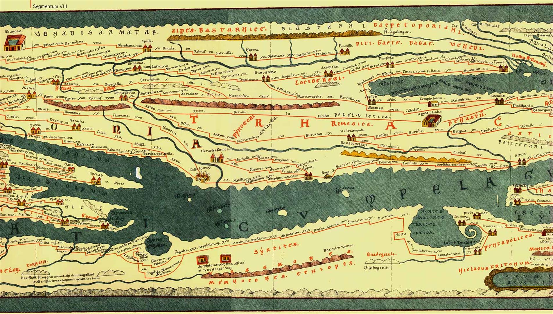 Oraşul Apulum - Tabula Peutingeriană (detaliu)